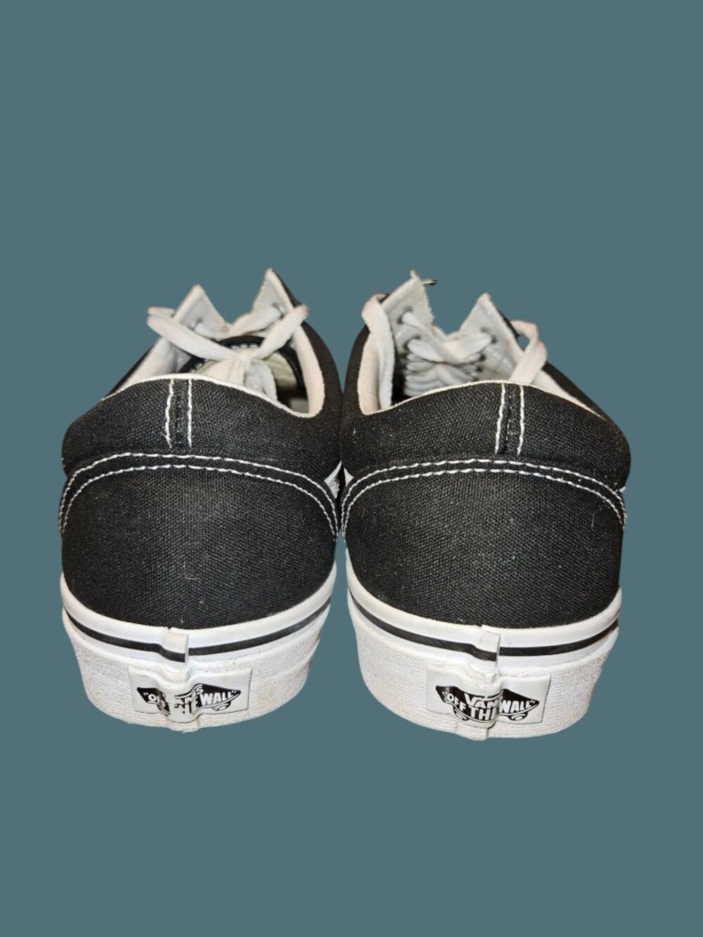 Vans Off The Walls Black Canvas Skater Sneakers Size Men 9 Women 10.5 -Unisex - Picture 8 of 11